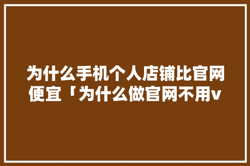 为什么手机个人店铺比官网便宜「为什么做官网不用vue」 为什么手机个人店铺比官网便宜「为什么做官网不用vue」 GoogleSEO