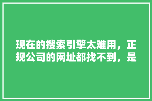 现在的搜索引擎太难用，正规公司的网址都找不到，是什么原因「网站为什么迟迟不被收录呢」 现在的搜索引擎太难用，正规公司的网址都找不到，是什么原因「网站为什么迟迟不被收录呢」 神马SEO