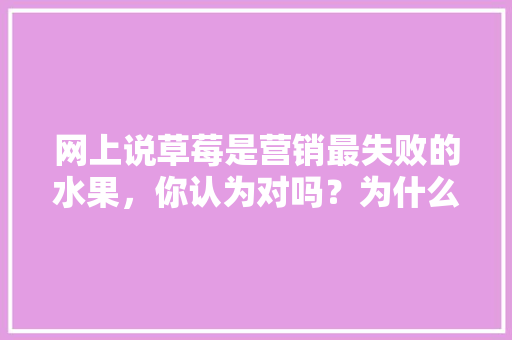 网上说草莓是营销最失败的水果，你认为对吗？为什么「为什么网络营销会失败呢」 网上说草莓是营销最失败的水果，你认为对吗？为什么「为什么网络营销会失败呢」 百度SEO