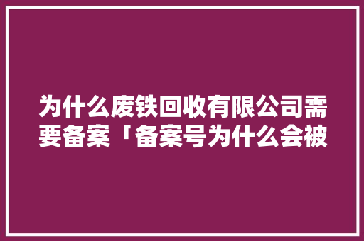为什么废铁回收有限公司需要备案「备案号为什么会被收回呢」 为什么废铁回收有限公司需要备案「备案号为什么会被收回呢」 必应SEO