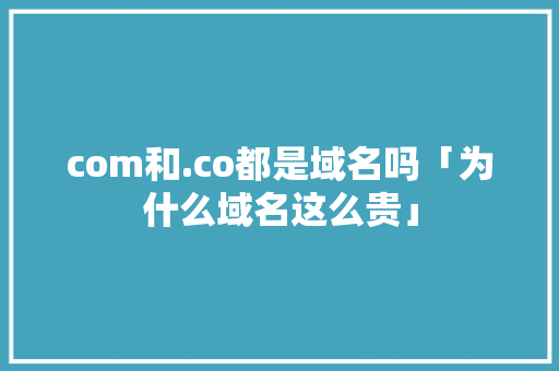 com和.co都是域名吗「为什么域名这么贵」 com和.co都是域名吗「为什么域名这么贵」 GoogleSEO