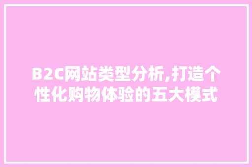 B2C网站类型分析,打造个性化购物体验的五大模式