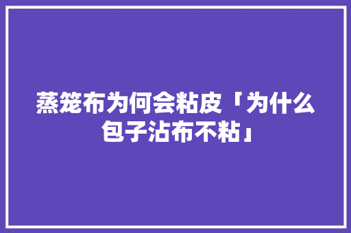 蒸笼布为何会粘皮「为什么包子沾布不粘」 神马SEO 蒸笼布为何会粘皮「为什么包子沾布不粘」 蒸笼布为何会粘皮「为什么包子沾布不粘」 神马SEO