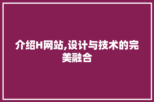 介绍H网站,设计与技术的完美融合 介绍H网站,设计与技术的完美融合 百度SEO