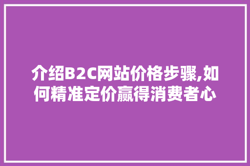 介绍B2C网站价格步骤,如何精准定价赢得消费者心 介绍B2C网站价格步骤,如何精准定价赢得消费者心 搜狗SEO