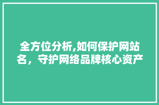 全方位分析,如何保护网站名，守护网络品牌核心资产 全方位分析,如何保护网站名，守护网络品牌核心资产 搜狗SEO