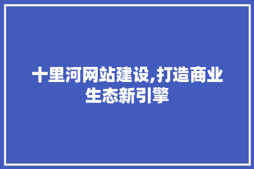 十里河网站建设,打造商业生态新引擎