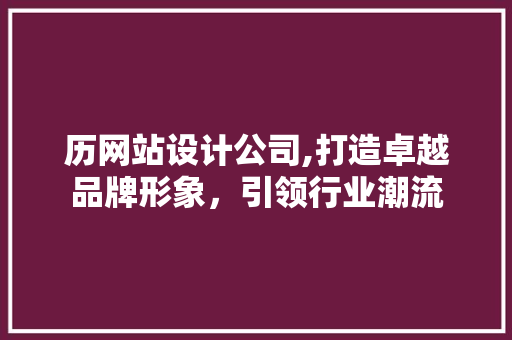 历网站设计公司,打造卓越品牌形象，引领行业潮流 历网站设计公司,打造卓越品牌形象，引领行业潮流 GoogleSEO