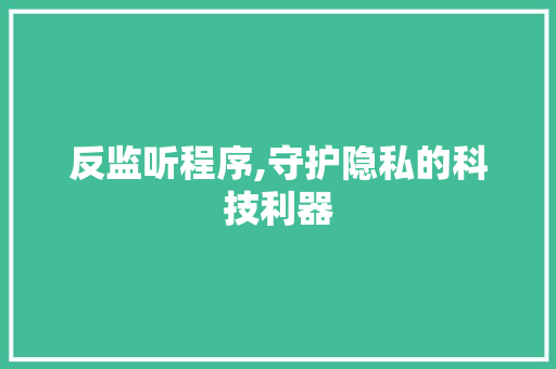 反监听程序,守护隐私的科技利器 GoogleSEO 反监听程序,守护隐私的科技利器 反监听程序,守护隐私的科技利器 GoogleSEO