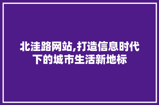 北洼路网站,打造信息时代下的城市生活新地标 北洼路网站,打造信息时代下的城市生活新地标 GoogleSEO