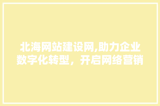 北海网站建设网,助力企业数字化转型，开启网络营销新篇章 北海网站建设网,助力企业数字化转型，开启网络营销新篇章 神马SEO