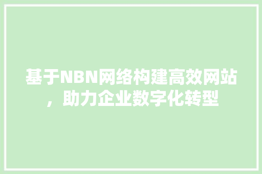 基于NBN网络构建高效网站，助力企业数字化转型 基于NBN网络构建高效网站，助力企业数字化转型 必应SEO