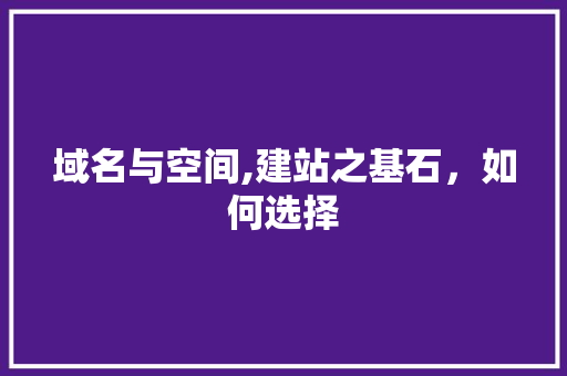 域名与空间,建站之基石，如何选择 域名与空间,建站之基石，如何选择 神马SEO