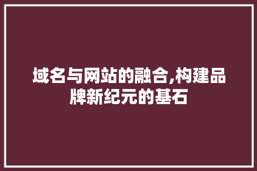 域名与网站的融合,构建品牌新纪元的基石 域名与网站的融合,构建品牌新纪元的基石 必应SEO