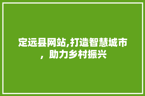 定远县网站,打造智慧城市，助力乡村振兴