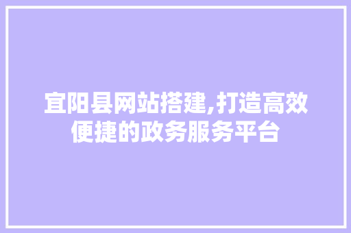 宜阳县网站搭建,打造高效便捷的政务服务平台