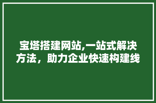 宝塔搭建网站,一站式解决方法，助力企业快速构建线上平台