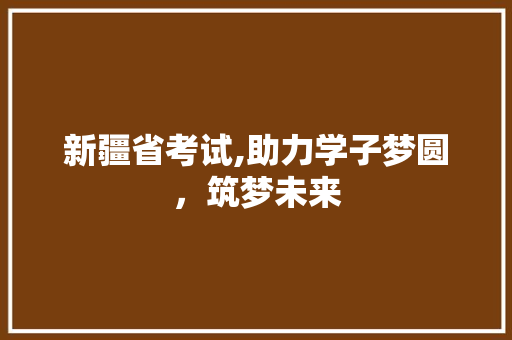 新疆省考试,助力学子梦圆，筑梦未来 新疆省考试,助力学子梦圆，筑梦未来 神马SEO