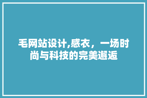 毛网站设计,感衣，一场时尚与科技的完美邂逅 毛网站设计,感衣，一场时尚与科技的完美邂逅 神马SEO