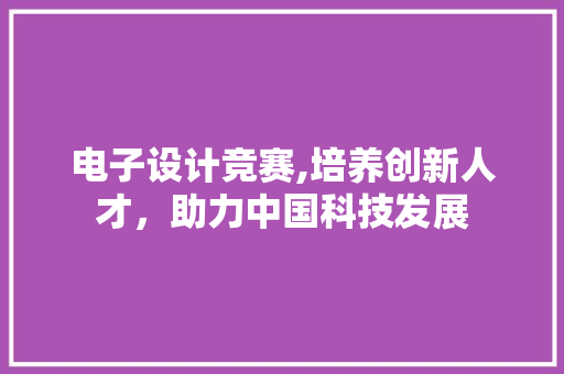 电子设计竞赛,培养创新人才，助力中国科技发展