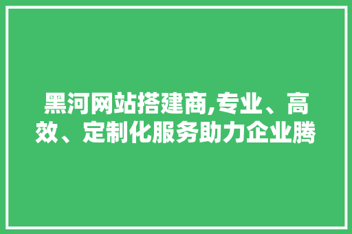 黑河网站搭建商,专业、高效、定制化服务助力企业腾飞 黑河网站搭建商,专业、高效、定制化服务助力企业腾飞 GoogleSEO