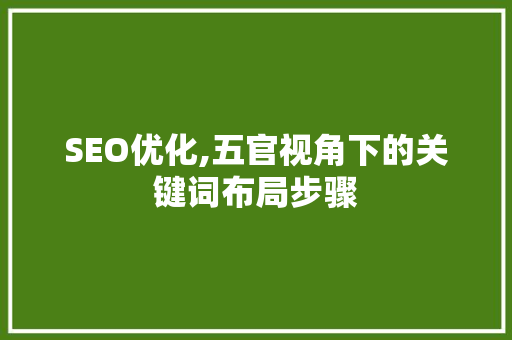 SEO优化,五官视角下的关键词布局步骤 SEO优化,五官视角下的关键词布局步骤 必应SEO