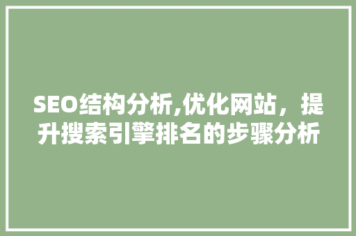 SEO结构分析,优化网站，提升搜索引擎排名的步骤分析 SEO结构分析,优化网站，提升搜索引擎排名的步骤分析 GoogleSEO