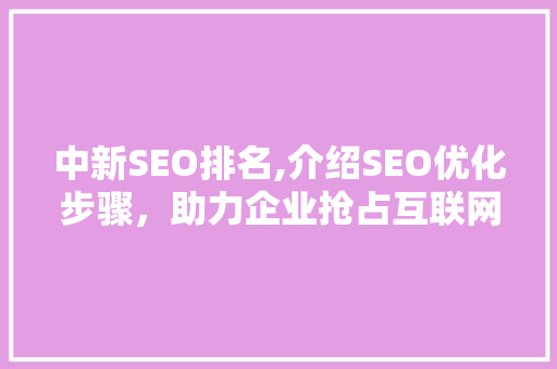 中新SEO排名,介绍SEO优化步骤，助力企业抢占互联网市场制高点