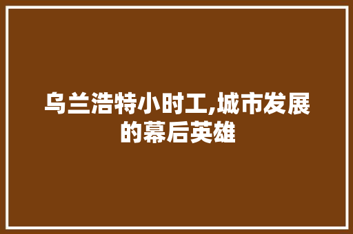 乌兰浩特小时工,城市发展的幕后英雄 乌兰浩特小时工,城市发展的幕后英雄 神马SEO