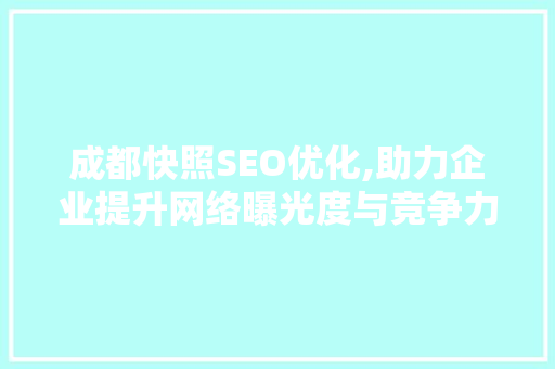 成都快照SEO优化,助力企业提升网络曝光度与竞争力 成都快照SEO优化,助力企业提升网络曝光度与竞争力 GoogleSEO