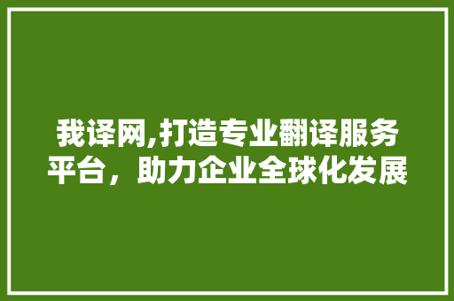 我译网,打造专业翻译服务平台，助力企业全球化发展 我译网,打造专业翻译服务平台，助力企业全球化发展 神马SEO